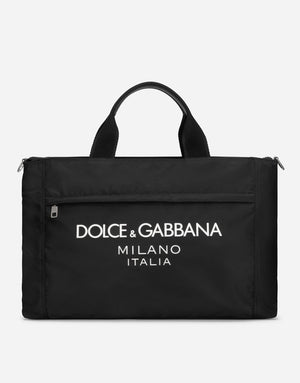 NYLON HOLDALL WITH RUBBERIZED LOGO