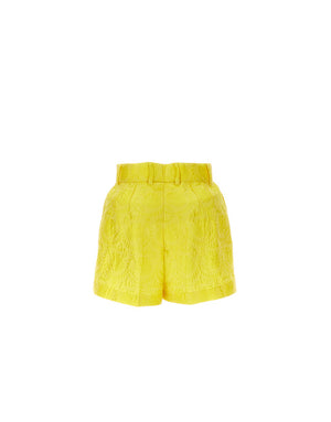 FLORAL JACQUARD MATELASSÉ SHORTS