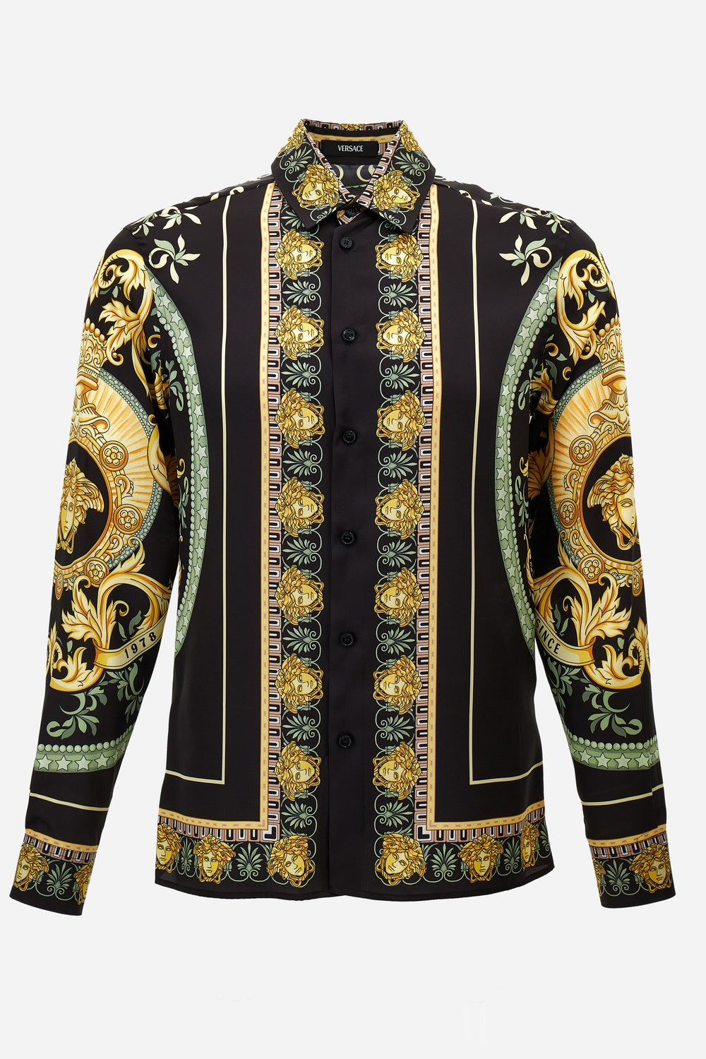 Informal Shirt In Twill Poly Print Statues Crest Fabric
