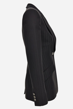 Informal Jacket In Responsible Wool Tonal Pinstripes