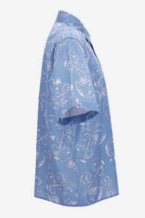 Informal Shirt In Poplin Fabric Medusa Leafy Print