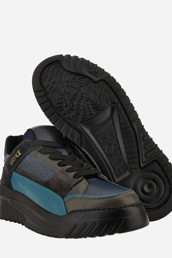 Oversize Court Sneaker In Calf Leather-Fabric