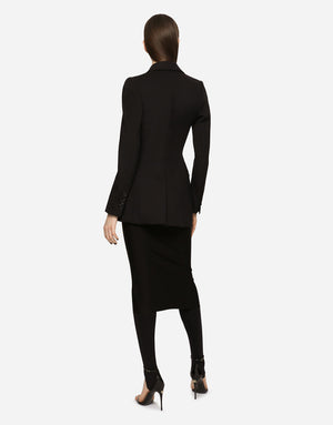 DOUBLE-BREASTED TECHNICAL JERSEY JACKET
