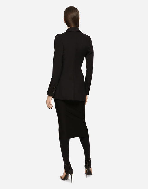 DOUBLE-BREASTED TECHNICAL JERSEY JACKET