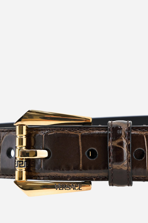 Heritage Belt H.25 In Embossed Croc Calf Leather