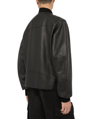 LEATHER JACKET WITH DG LOGO PRINT