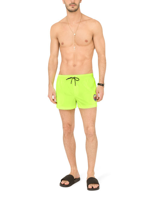 SHORT SWIM TRUNKS WITH DOLCE&GABBANA PRINT