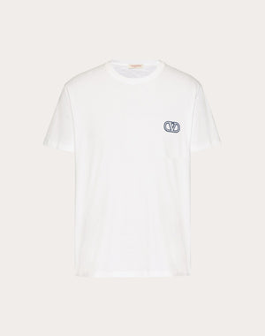 T-Shirt In Cotone Con Patch Vlogo Signature