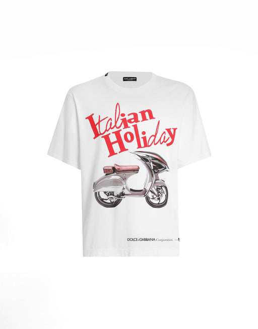 COTTON T-SHIRT WITH VESPA PRINT