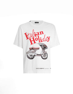 COTTON T-SHIRT WITH VESPA PRINT
