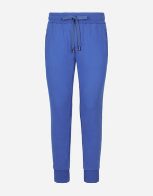 JERSEY JOGGING PANTS WITH LOGO PLAQUE
