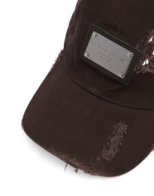 COTTON BASEBALL CAP WITH LOGO TAG