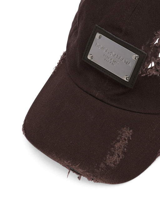 COTTON BASEBALL CAP WITH LOGO TAG