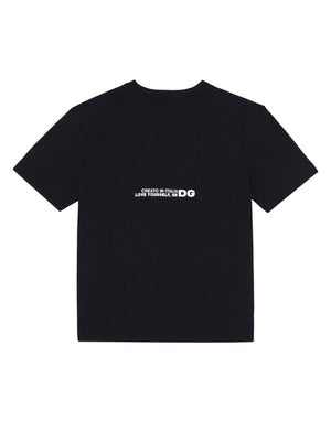 SOLID-COLOR JERSEY T-SHIRT WITH LETTERING PRINT
