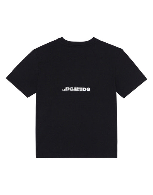 SOLID-COLOR JERSEY T-SHIRT WITH LETTERING PRINT
