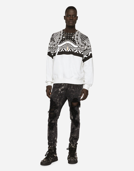 BANDANNA-PRINT JERSEY SWEATSHIRT