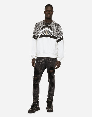 BANDANNA-PRINT JERSEY SWEATSHIRT
