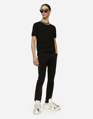 MARBLE-EFFECT SKINNY STRETCH JEANS