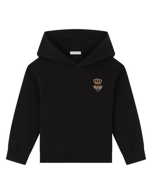 JERSEY HOODIE WITH BEE EMBROIDERY