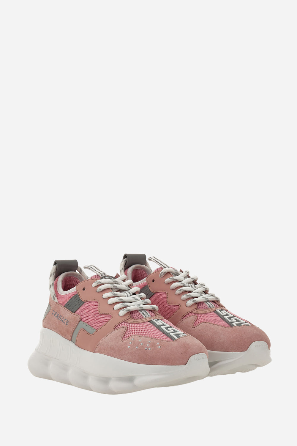 Chain Reaction Sneaker In Split Leather-Fabric-Calf Leather