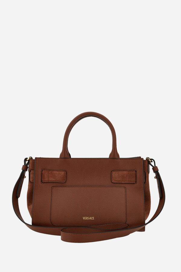 La Medusa Small Tote In Grainy Calf Leather-Suede