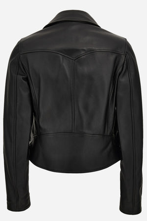 Jacket Leather In Leather With Safety Pin Details