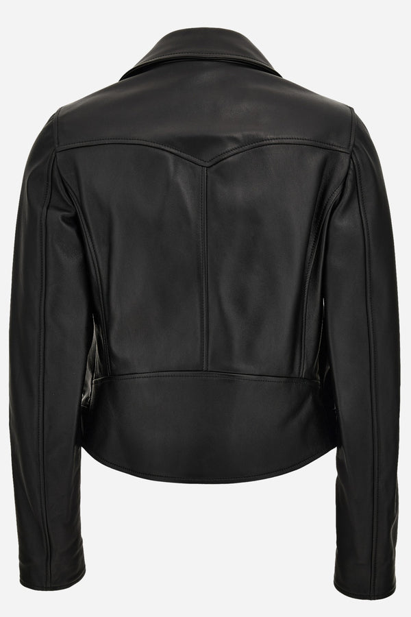 Jacket Leather In Leather With Safety Pin Details