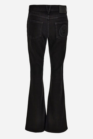 Pant Denim In Denim Stretch Rinse Wash With Medusa- Greca Embroidery