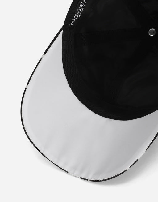 SATIN BASEBALL CAP WITH DG HEART PRINT