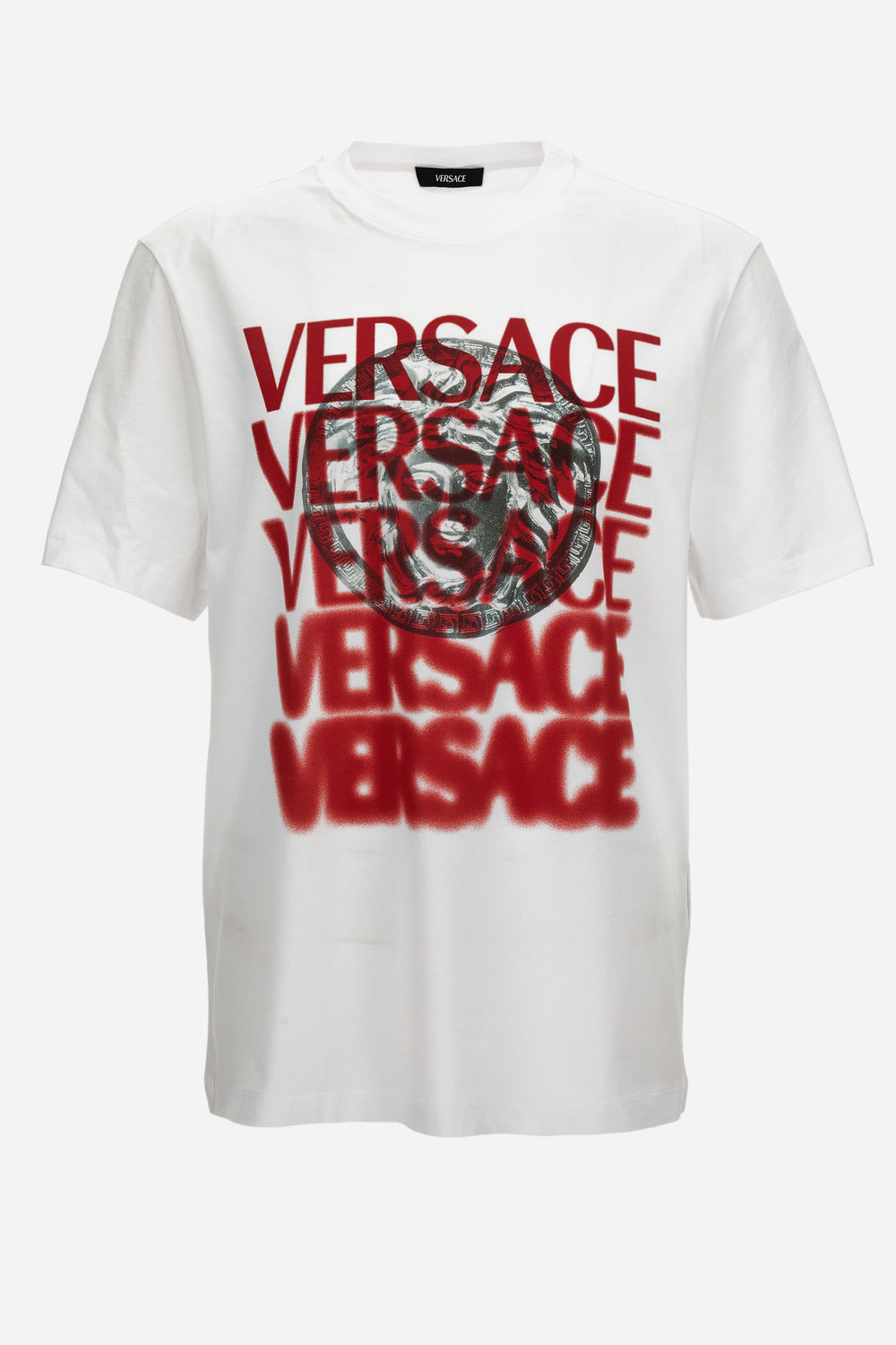 T-Shirt In Jersey Fabric-Medusa Medallion Print