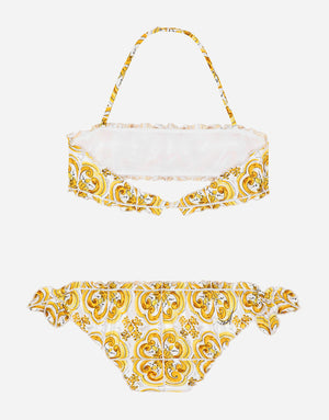 YELLOW MAJOLICA-PRINT BIKINI