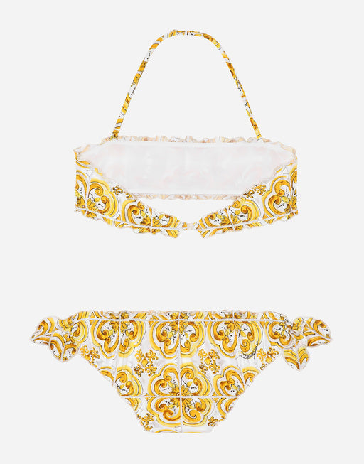 YELLOW MAJOLICA-PRINT BIKINI