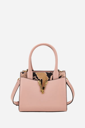 Virtus Top Handle In Calf Leather-Printed Python