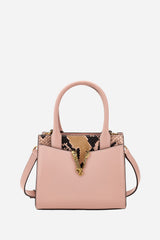 Virtus Top Handle In Calf Leather-Printed Python