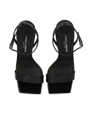 PATENT LEATHER SANDALS WITH 3.5 HEEL