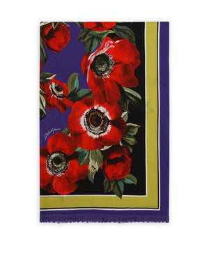 COTTON SARONG WITH ANEMONE PRINT (110 X 190)