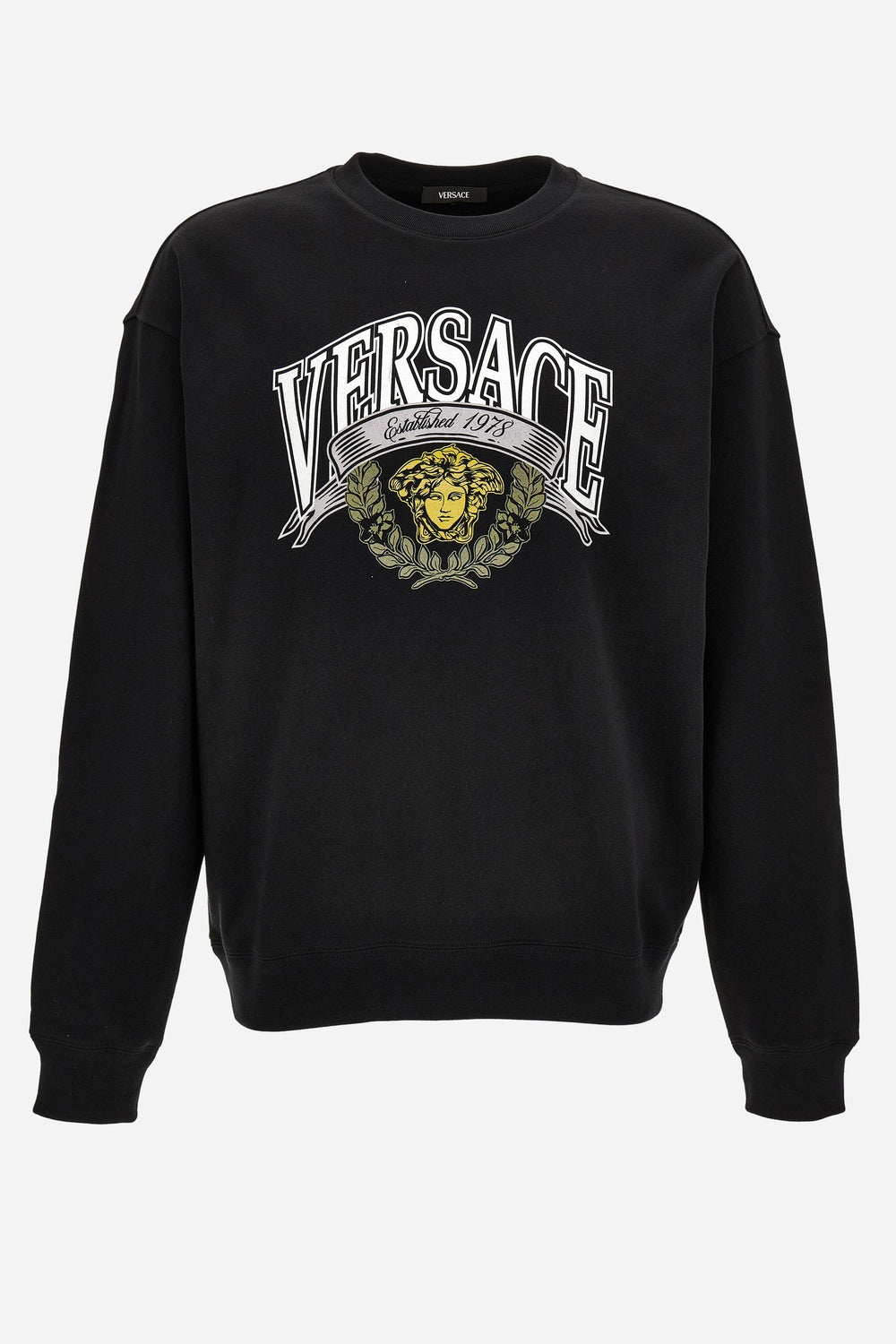 Sweatshirt In Non-Brushed Sweatshirt Fabric + Medusa Crest Print