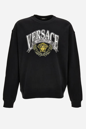 Sweatshirt In Non-Brushed Sweatshirt Fabric + Medusa Crest Print