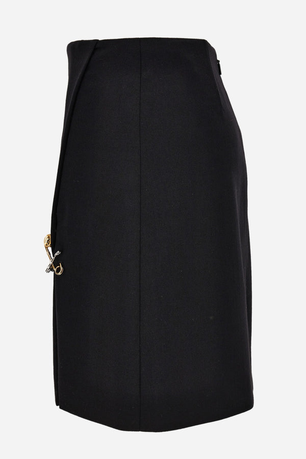 Skirt In Responsible Stretch Wool Grain De Poudre