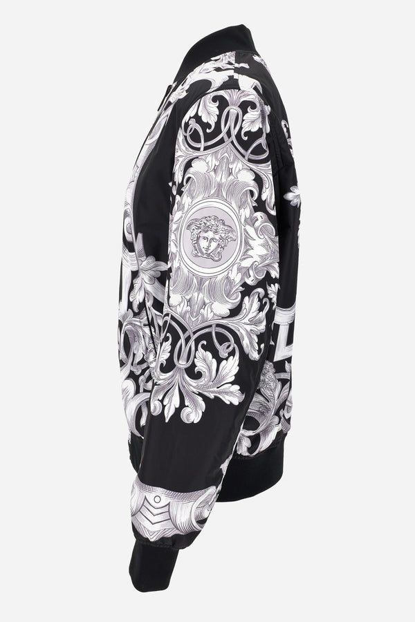 Blouson In Architectural Baroque Print Fabric + Plain Technical Fabric