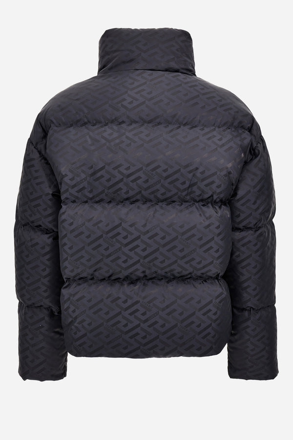 Padded Jacket In Technical Jacquard Greek Signature Fabric