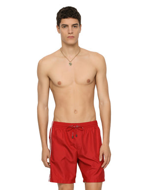 SHORT SWIMMING TRUNKS WITH LOGOED RIBBON