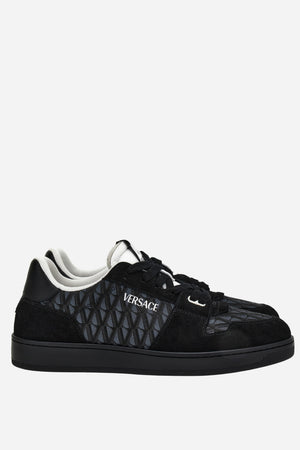 New Basket Sneakers In Suede+Jacquard V+Calf Leather