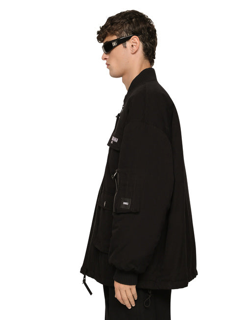 COTTON FAILLE JACKET WITH DGVIB3 PATCH