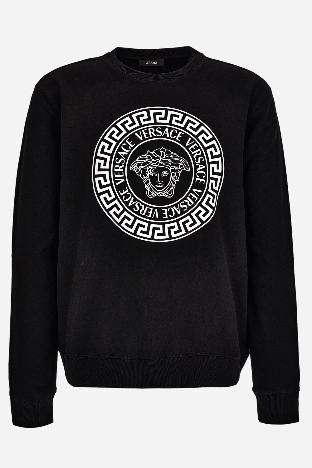 Sweatshirt In Non-Brushed Sweat Fabric-Medusa Versace Greca Print
