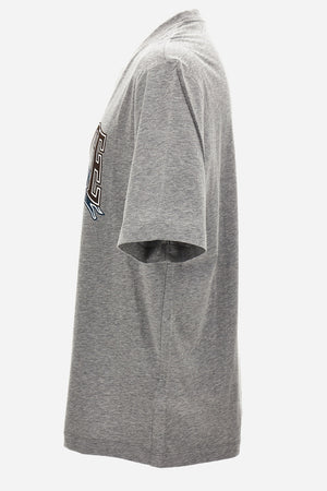 T-Shirt In Cotton Jersey Fabric + Medusa Crest Prin