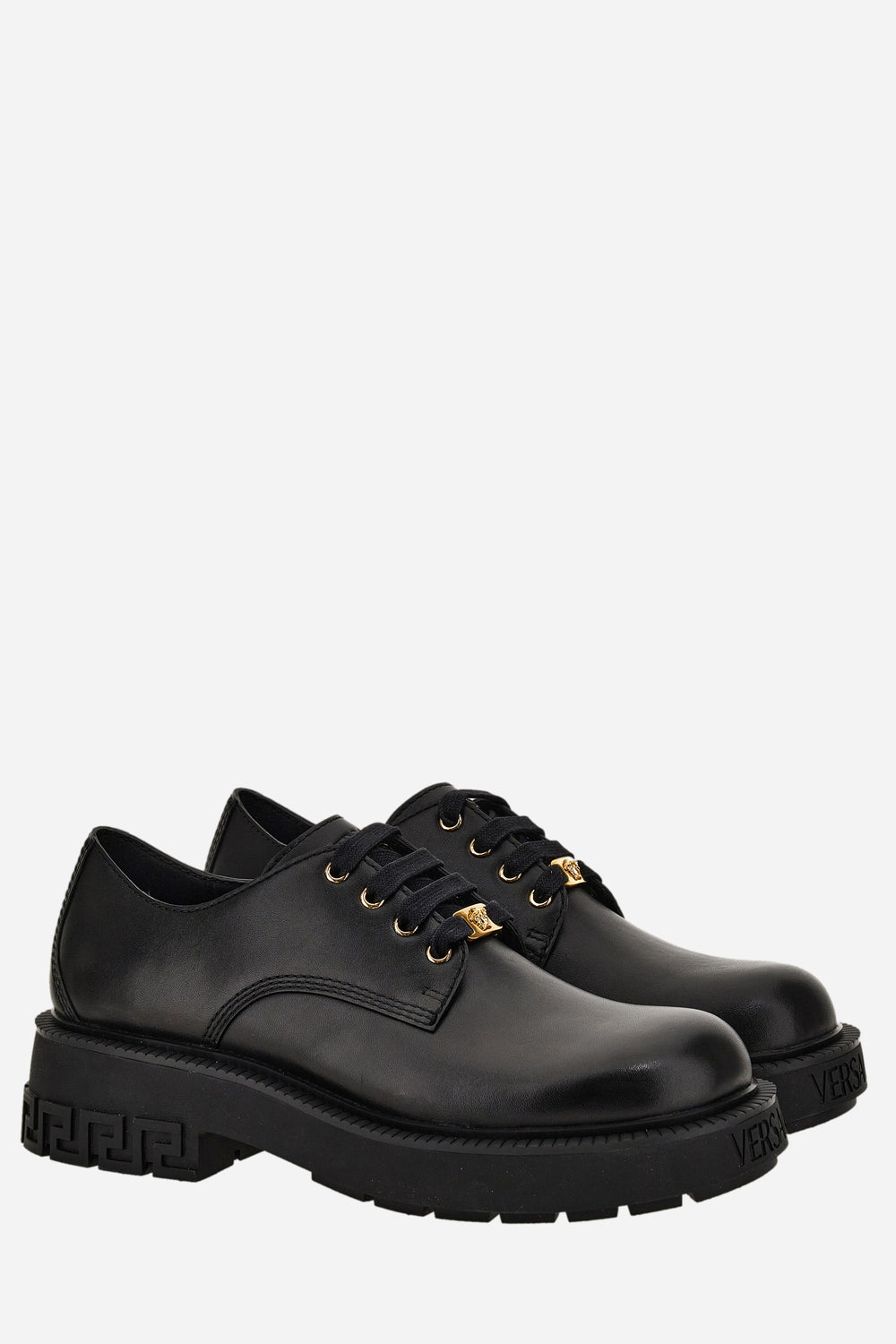 Versace Tank Laced Up In Calf Leather