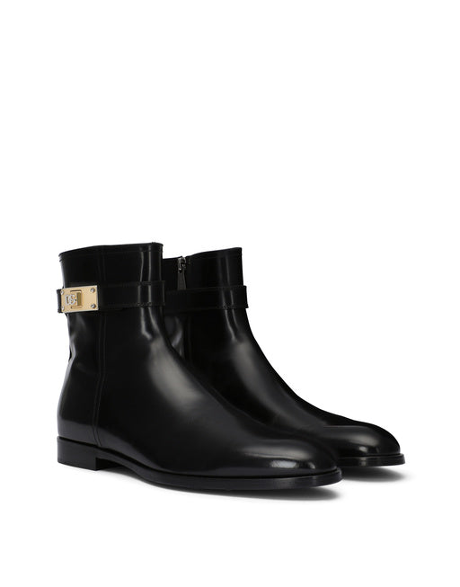 BRUSHED CALFSKIN ANKLE BOOTS