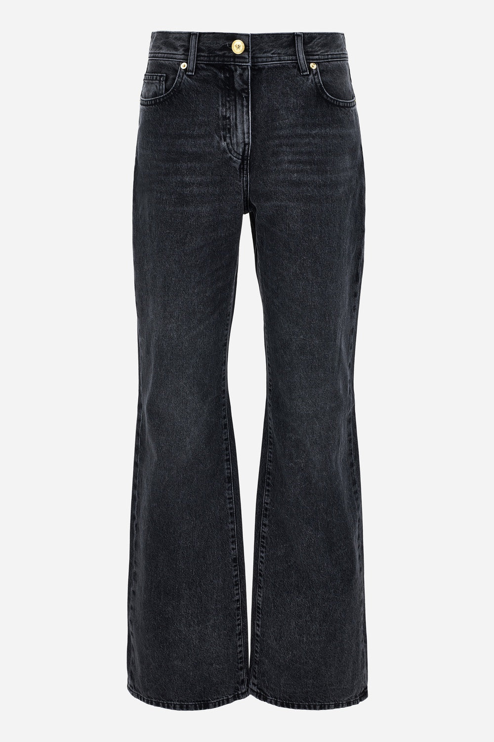 Pant Denim In Black Denim Fabric Stone Wash