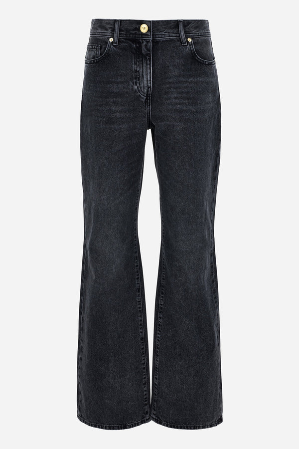 Pant Denim In Black Denim Fabric Stone Wash